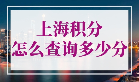 上海积分怎么查询多少分？2023年上海居住证积分查询入口