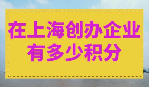 在上海创办企业有多少积分