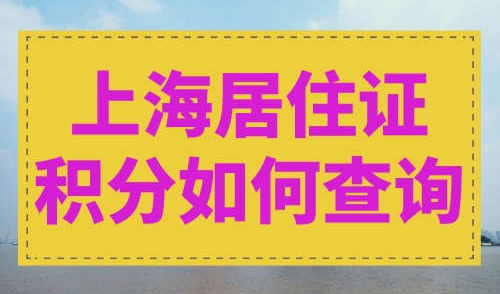 上海居住证积分如何查询