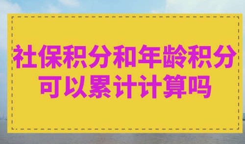 社保积分和年龄积分可以累计计算吗