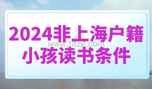 2024非上海户籍小孩读书条件