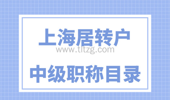 上海居转户落户中级职称目录表！2024年官方最新版！