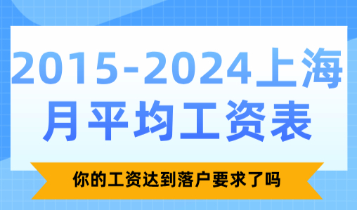 2015-2024上海月平均工资表！赶紧看看你的工资达到落户要求了吗