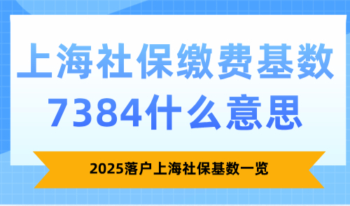 上海社保缴费基数7384什么意思？2025落户上海社保基数一览