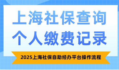上海社保查询个人缴费记录，2025上海社保自助经办平台操作流程！