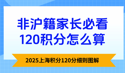 2025上海积分120分细则图解，非沪籍家长必看120积分怎么算