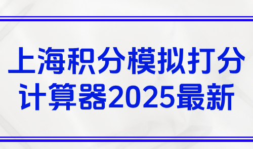 上海积分模拟打分计算器，2025最新官方打分系统