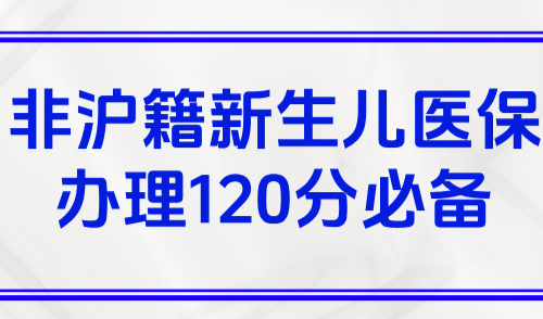 2025上海居住证积分申请官网：非沪籍新生儿医保办理120分必备