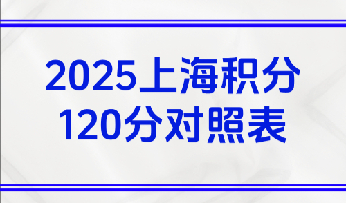 2025上海积分120分对照表，非沪籍必看的15个积分达标方案