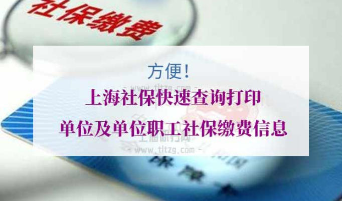 上海社保快速查询打印