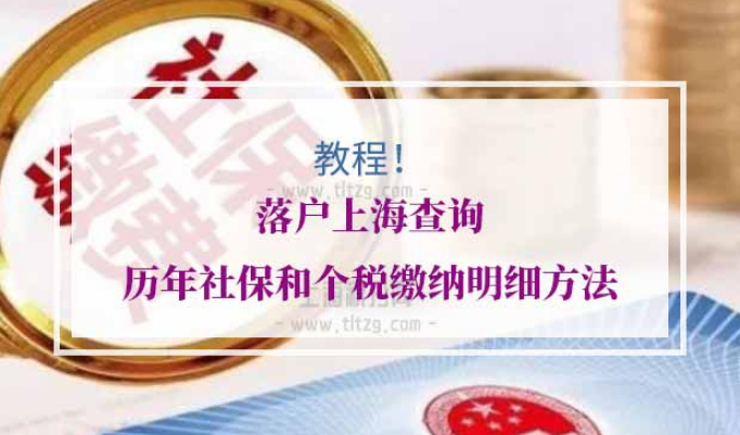 落户上海查询历年社保和个税