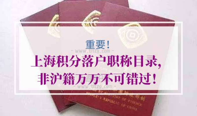 上海积分落户职称目录