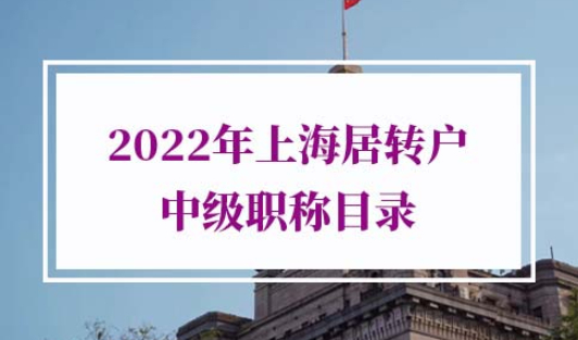 2022年上海居转户中级职称目录