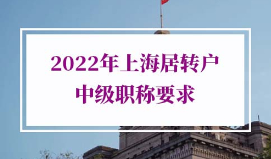 2022年上海居转户中级职称目录