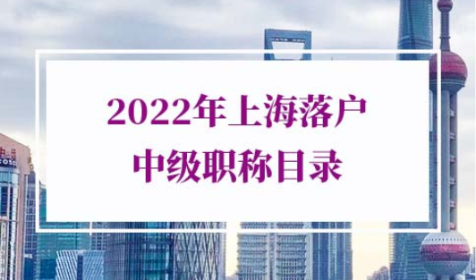 2022年上海落户中级职称目录