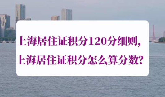上海居住证积分怎么算分数