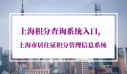 上海积分查询系统入口