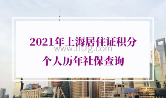 上海居住证积分个人历年社保查询
