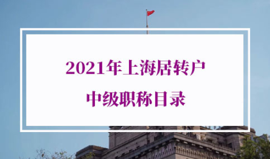 上海居转户中级职称目录