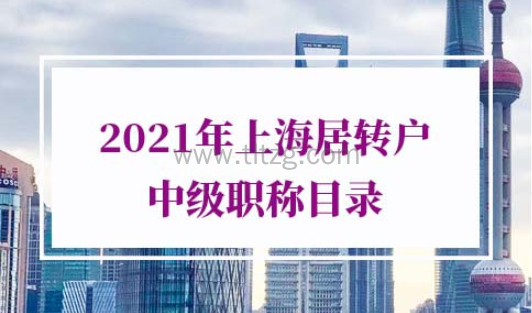 2021年上海居转户中级职称目录