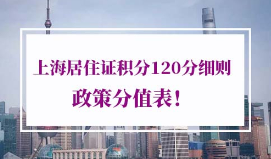 上海居住证积分120分细则