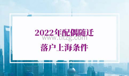 2022年配偶随迁落户上海条件