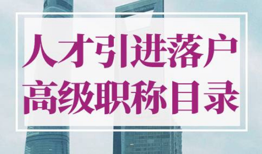 上海人才引进落户高级职称目录