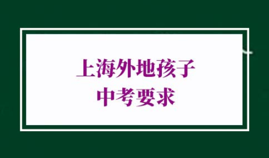 2022年上海外地孩子中考要求