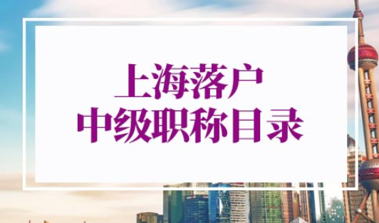 上海落户中级职称目录