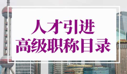 上海人才引进高级职称目录