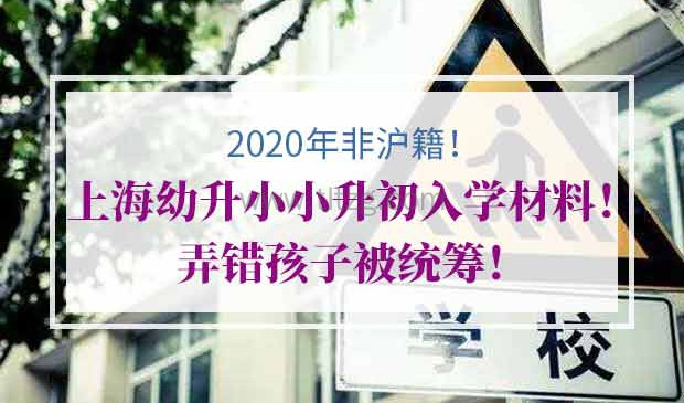 2020年非沪籍上海幼升小小升初